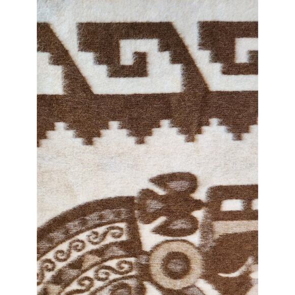 Vintage Alpaca Wool Reversible Andean Tribal Print Handwoven Blanket 84X66 NICE! - Picture 6 of 9